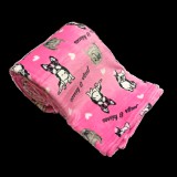 Bulldog mintás wellsoft pléd, 200 x 230 cm, pink