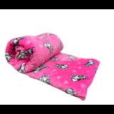 Bulldog mintás wellsoft pléd, 200 x 230 cm, rózsaszín