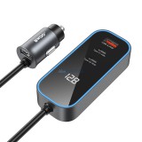 BWOO CC107 PD autós töltő 1x USB-C - USB-A port 30W fekete
