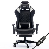 ByteZone Carbon masszázs gaming szék fekete-fehér (BZ5934B) (BZ5934B) - Gamer Szék