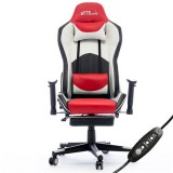 ByteZone Dolce masszázs gaming szék fekete-fehér-piros (BZ5813R) (BZ5813R) - Gamer Szék