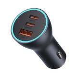 Baseus 2db USB C 1db USB portos QC autós töltő adapter (CGJP010013)