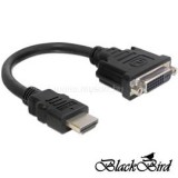 BlackBird Átalakító HDMI-A male to DVI 24+5 female, 20cm (BH1250)