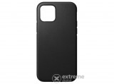 Blaupunkt 4-OK műanyag tok, valódi bőr hátlap Apple iPhone 12 mini készülékhez, fekete