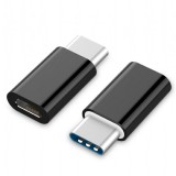 CABLEXPERT USB 2.0 Type-C - micro USB adapter fekete 2cm A-USB2-CMmF-01