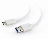 CABLEXPERT USB Type-C - USB3.0 A kábel fehér 1.8m CCP-USB3-AMCM-6-W