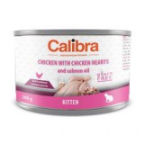 Calibra Cat Kitten GF - Csirke és csirkeszív konzerv lazacolajjal 200 g