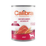 Calibra Dog Adult Grain Free konzerv - Marha és sárgarépa lazacolajjal, 400g