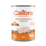 Calibra Dog Adult Grain Free konzerv - Pulyka és csirkeszív lazacolajjal, 400g