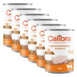 Calibra Dog Adult Grain Free konzerv - Pulyka és csirkeszív lazacolajjal, 6x400g