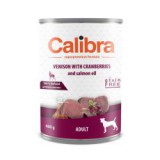 Calibra Dog Adult Grain Free konzerv - Vadhús tőzegáfonyával és lazacolajjal, 400g
