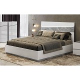 CamelGroup Alba Marmo Carrara franciaágy keret ágyneműtartóval, LED világítással, 160x200 cm