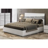 CamelGroup Alba Marmo Carrara franciaágy keret ágyneműtartóval, LED világítással, 180x200 cm