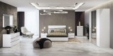CamelGroup Alba Marmo Carrara hálószoba - fehér-márvány, 160x200 cm ággyal, 4-ajtós szekrénnyel