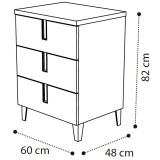 CamelGroup Ambra fiókos elem a fésülködő asztalhoz - nyírfa