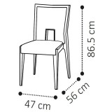 CamelGroup Elite Day Ambra szék, Velluto Miraglio 617 Blu - ezüst nyír