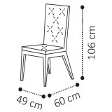 CamelGroup Elite Day Capitonne’ szék, Velluto Miraglio 617 Blu - ezüst nyír