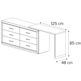 CamelGroup Elite dupla komód fésülködő asztal kerettel - ezüst nyír
