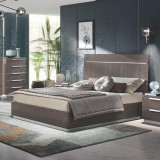 CamelGroup Ezüst nyír franciaágy-keret LED-világítással, ágyneműtartóval – CA Kroma