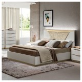 CamelGroup Fehér franciaágy-keret kárpitozott fejvéggel, LED-világítással, ágyneműtartóval – CA Kharma