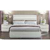 CamelGroup Fehér franciaágy-keret LED-világítással, 154x200 cm (QS) – CA Onda Legno