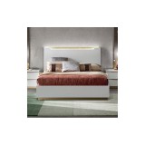 CamelGroup Fehér franciaágy-keret LED-világítással, ágyneműtartóval – CA Kharma