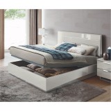 CamelGroup Fehér franciaágy-keret LED-világítással, ágyneműtartóval – CA Kimera