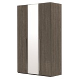 CamelGroup Maia 3-ajtós gardróbszekrény, 1 tükrös ajtóval - ezüst nyír