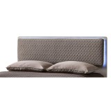 CamelGroup Maia franciaágy keret Luna ágyneműtartóval, Velluto Miraglio 205 Fumo - nyírfa