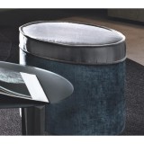 CamelGroup Maia Trapuntato puff, Velluto Miraglio 617 Blu