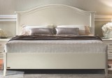 CamelGroup Nostalgia egyszemélyes ágykeret, hajlított oldallal, íves letisztult fejvéggel, alacsony lábvéggel, 120x200 cm - antik fehér