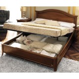 CamelGroup Nostalgia franciaágy keret ágyneműtartóval, hajlított oldallal, íves letisztult fejvéggel, alacsony lábvéggel, 180x200 cm - dió