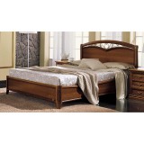 CamelGroup Nostalgia franciaágy keret, hajlított oldallal, íves fejvégű fémbetétes díszráccsal, alacsony lábvéggel - dió