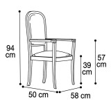 CamelGroup Nostalgia karosszék spinato bianco szövettel - dió