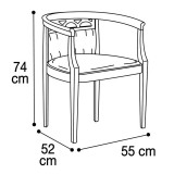 CamelGroup Nostalgia karosszék spinato bianco szövettel - dió