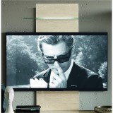 CamelGroup Nyírfa fali TV-panel üvegpolccal és LED-világítással – CA Elite Day