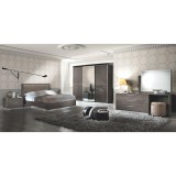 CamelGroup Platinum hálószoba - ezüst nyír, 160x200 cm ággyal, 3 tolóajtós szekrénnyel
