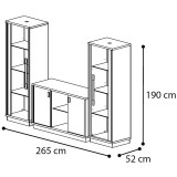 CamelGroup Platinum/Roma Day Glamour TV szekrény szett (3-ajtós vitrines tálalószekrény + 2x 1-ajtós vitrines szekrény) - fehér