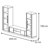 CamelGroup Platinum/Roma Day Glamour TV szekrény szett (TV szekrény + 2x 1-ajtós vitrines szekrény) - ezüst nyír