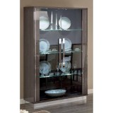 CamelGroup Platinum/Roma Day Slim 2-ajtós vitrines szekrény - ezüst nyír