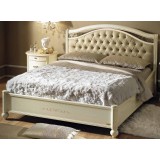 CamelGroup Siena franciaágy keret, fém dekorbetéttel és capitoné behúzással, 160x200 cm