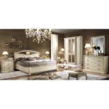 CamelGroup Siena hálószoba - elefántcsontszín, 180x200 cm ággyal, 4-ajtós szekrénnyel