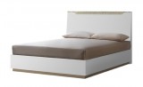 CamelGroup Smart franciaágy keret ágyneműtartóval, fa fejvéggel - fehér
