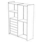 CamelGroup Torriani belső 6 fiókos elem 2-ajtós szekrénybe - dió