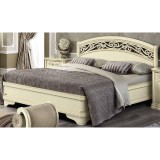 CamelGroup Torriani Botticelli franciaágy keret, hajlított fa fejvéggel, 160x200 cm - elefántcsontszín