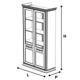 CamelGroup Torriani Day 2-ajtós könyvespolc 4 fa polccal - dió
