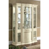 CamelGroup Torriani Day 3-ajtós vitrines szekrény tükör hátfallal - elefántcsontszín