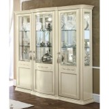 CamelGroup Torriani Day 3-ajtós vitrines szekrény tükör hátfallal - elefántcsontszín