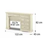 CamelGroup Torriani fésülködő asztal 5 fiókkal - elefántcsontszín