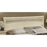 CamelGroup Torriani Tiziano franciaágy keret ágyneműtartóval, fa fejvéggel, 180x200 cm - elefántcsontszín